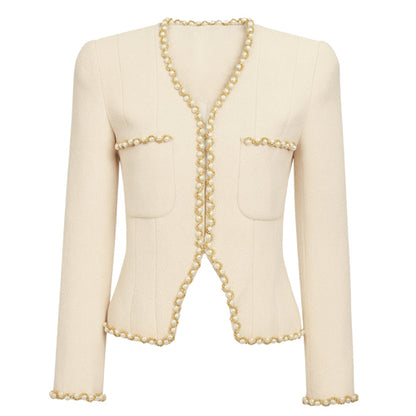 Fitted Cream Boucle Blazer