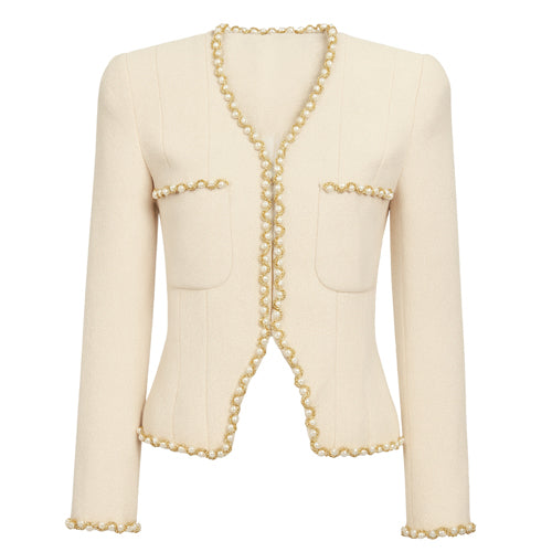 Fitted Cream Boucle Blazer