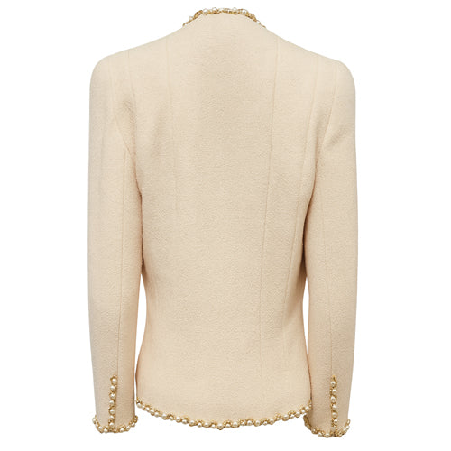 Fitted Cream Boucle Blazer