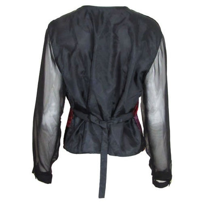 BEDFORD FAIR lifestyles - Velvet Mosaic Sheer-Sleeve Jacket