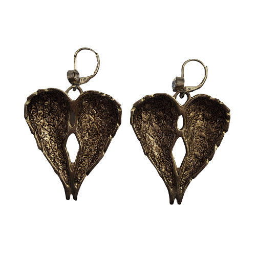 Betsey Johnson - Vintage Heart Wing Earrings – Collectible