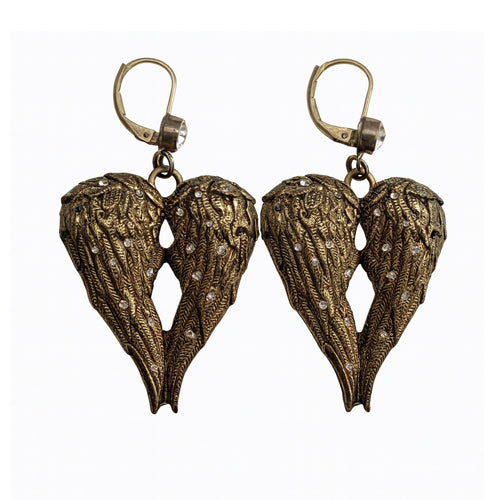 Betsey Johnson - Vintage Heart Wing Earrings – Collectible