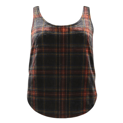 J.Crew Velvet Plaid Sleeveless Top