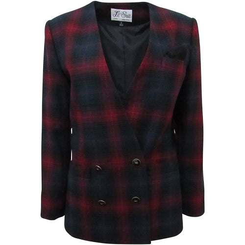 Le Suit Paris New York - Tartan Plaid Double-Breasted Blazer
