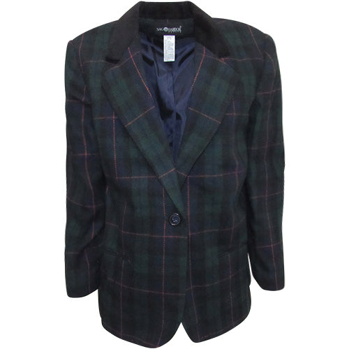 Sag Harbor Petite - Plaid Wool Blazer