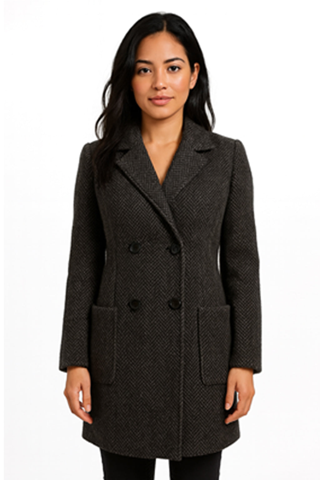 International Scene - Herringbone Wool Coat