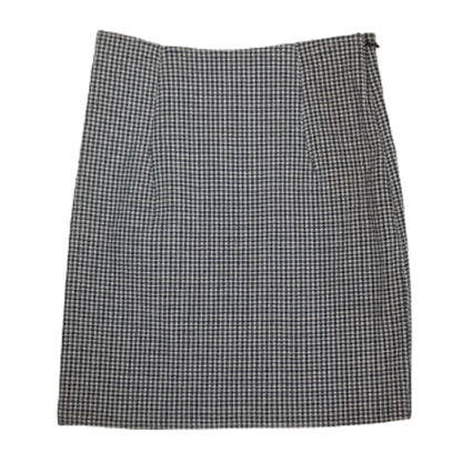 Classic Houndstooth Fitted Midi Skirt