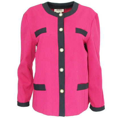 Natalie - Vintage Contrast Trim Blazer / Jacket