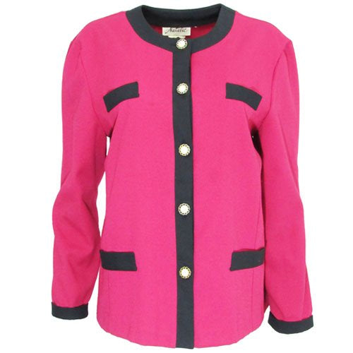 Natalie - Vintage Contrast Trim Blazer / Jacket